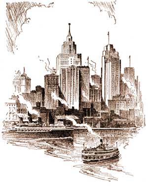 Detroit skyline in the early 1900s. Detroit skyline in the early 1900s.